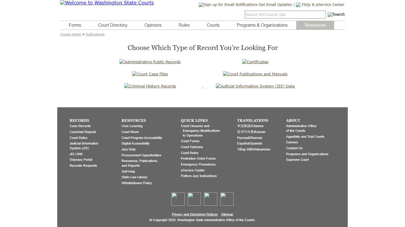 Washington State Courts - Publications